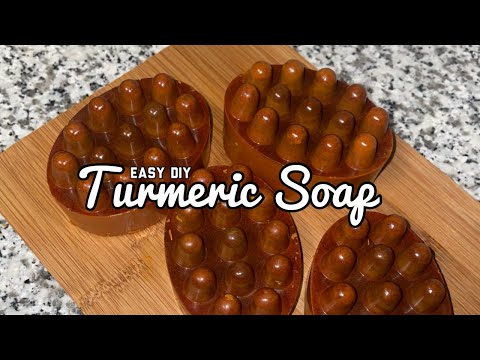 HOMEMADE TURMERIC SOAP BARS 🦋 | BRIGHT, CLEAR & ACNE FREE SKIN 💕 MELT N POUR METHOD | +Ingredients