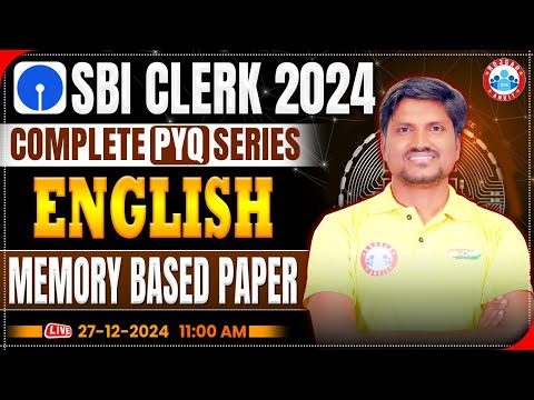 SBI Clerk 2024-25 | SBI Clerk English Memory Based Paper | SBI Clerk English by RK Mehto Sir