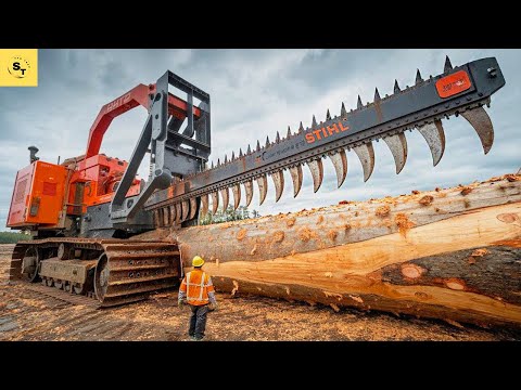 Extreme Dangerous Fastest Big Chainsaw Cutting Tree Machines | Monster Stump Removal Excavator #531