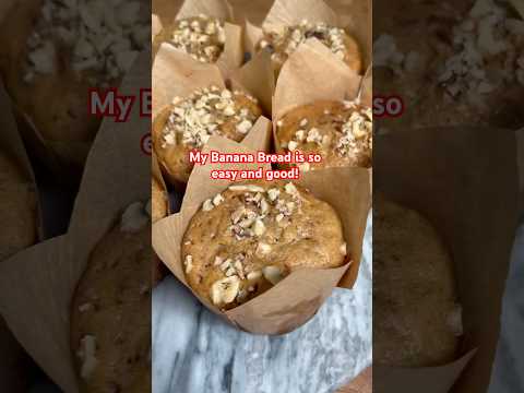 Yummy Banana Nut Bread/muffins at home #recipe #easy #bakingathome #shortsfeed #shorts #fyp