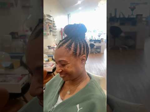 How to:stitch cornrows braided bun #cornrows #braids #protectivestyles #hairstyle #shorts #bun #fyp