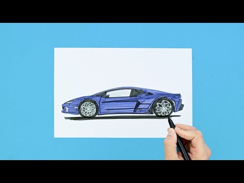 How to draw Lamborghini Temerario super sports car