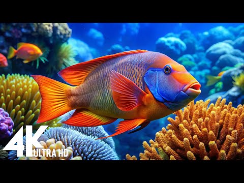 Aquarium 4K VIDEO(ULTRA HD) - Amazing Beautiful Coral Reef Fish - Sleep Relaxing Meditation Music #6