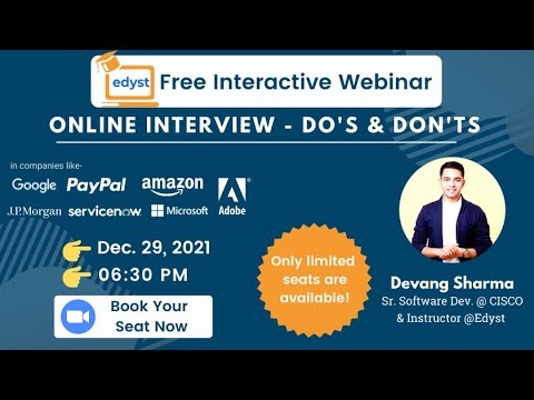 Online Interview - Do's and Don'ts | Devang Sharma | Edyst