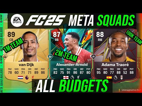 META Squad Builders ALL BUDGETS After Market Crash (Post Patch) - 100k/ 250k/500k/1M/2M - FC 25