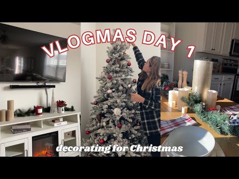 DECORATING THE HOUSE FOR CHRISTMAS, new Christmas decor haul + making lasagna soup l VLOGMAS DAY 1