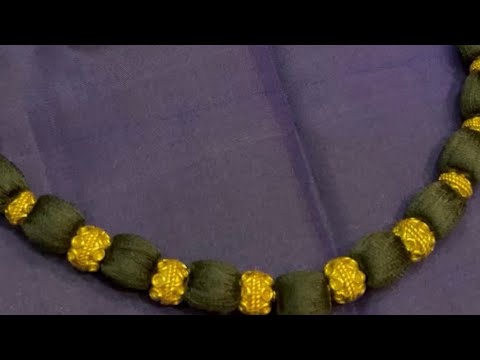 How to Make a Silk Thread and Gold Bead necklace Accessory#silk thread necklace#