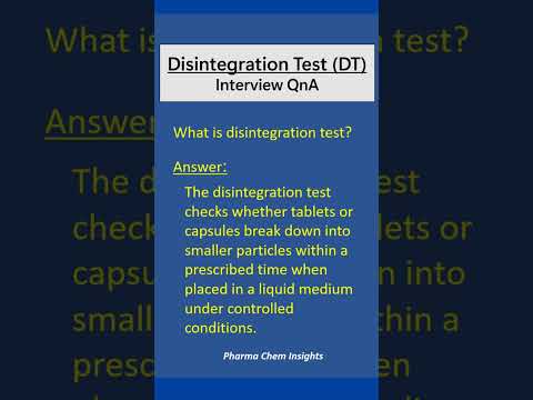 Disintegration test | DT interview QnA