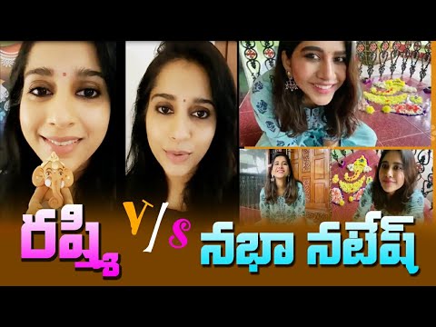 Actre Rashma And Nabha Natesh Making Ganesh With Flowers|Nabha Natesh2020|Telugu Secrets New Videos