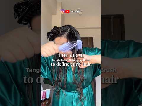 CURLY HAIR ROUTINE using Tangle Teezer Wet Detangler Brush (not sponsored) (Curly Hair Styling)