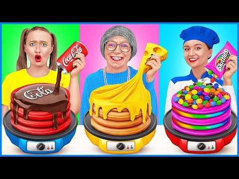 ME VS GRANDMA COOKING CHALLENGE! Delicious Kitchen Hacks!