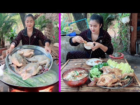 Yummy native chickens cook with country style - Cooking with Sreypov