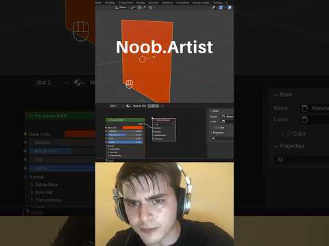 Noob vs Pro artist: two sided materials with backfacing #blendertutorial #blender #blendercommunity