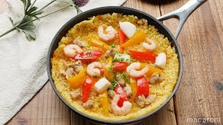 Easy recipe and how to make "seafood paella in a frying pan" with seafood mix