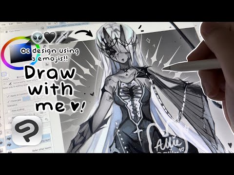 👽 Draw with me !! ✧ Design an oc based on 3 emojis【Clip Studio Paint】