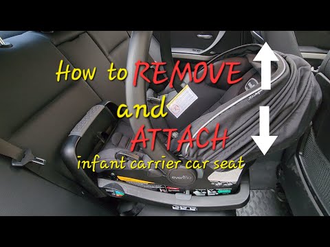 How to remove and attach an infant car seat off the base|Evenflo SafeMax