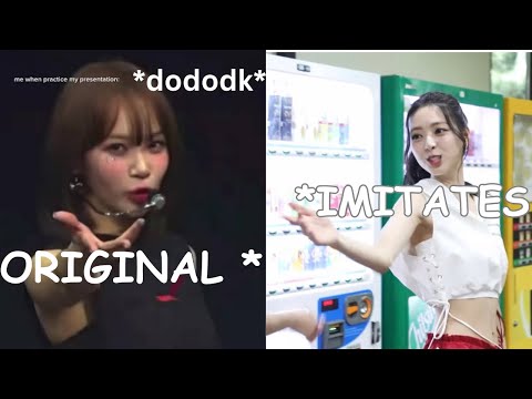 Itzy Yuna imitates Chaewon’s meme dodok infront of Eunchae *Yuna intrusive thoughts win*