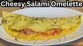 Delicious Cheesy Salami Omelette