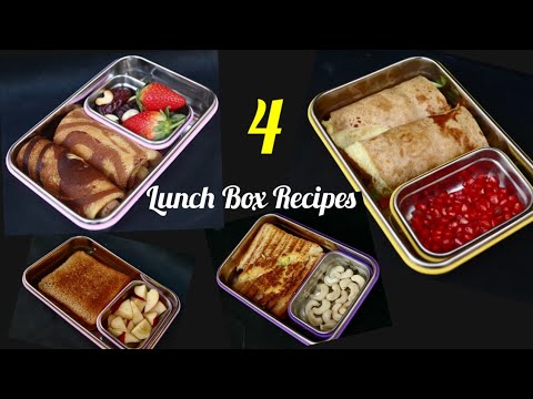 4 Lunch Box Recipes For kids|Tiffin Recipes|Indian Lunch Box Recipes| simple Kids Lunch Box