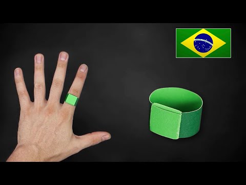 Como fazer um ANEL DE PAPEL | Origami | SEM CORTE | SEM COLA | Lanterna Verde