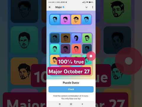 Major Daily combo card 27 October |Major puzzle durov Solved Today 27 October |Major Puzzle Solution