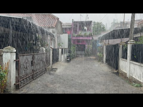 Super Heavy Rain in My Village | very quiet, Eliminate insomnia and fall asleep to the sound of rain