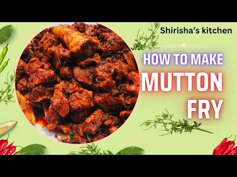 Mutton fry/how to make mutton fry in telugu/simple mutton fry