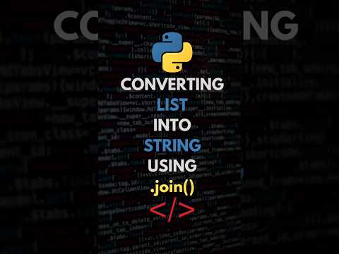 Turn A Python List Into A String In One Line! 🚀#pythontips #learnpython #python #pythonlearning
