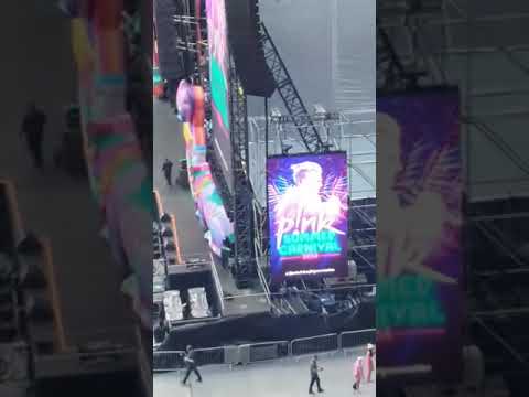 In Liverpool UK, 50,000 fans singing "I Wanna Dance with Somebody" before the PINK's gig