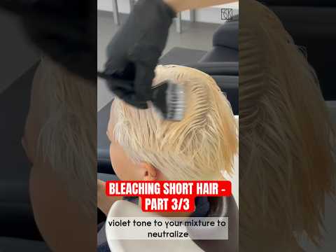 Bleaching short hair - PART 3/3 (link in the comment for the part 1 and 2) #bleach #pixie