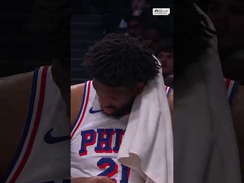 Joel Embiid vibing to the Nets' in-arena music 😂