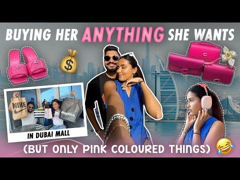 Buying My Wife ANYTHING In DUBAI Mall (But Only Pink Colour)🩷😂 / Mridul & Aditya