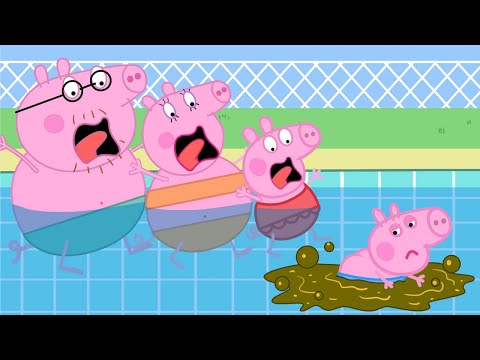 OMG! What if George poops on the Swimming Pool?? | Peppa Pig Funny Animation