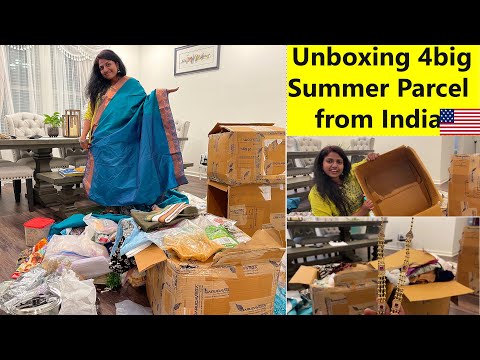 Summerக்கு🏡Amma sent me100kg package from India to America ~ Unboxing Parcel~ Family Traveler vlog