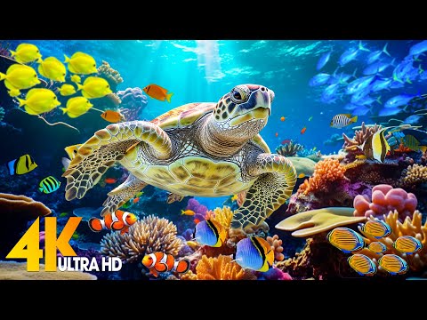 Ocean 4K - Sea Animals for Relaxation, Beautiful Coral Reef Fish in Aquarium (4K Video Ultra HD) #50