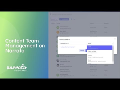 Content Team Management on Narrato