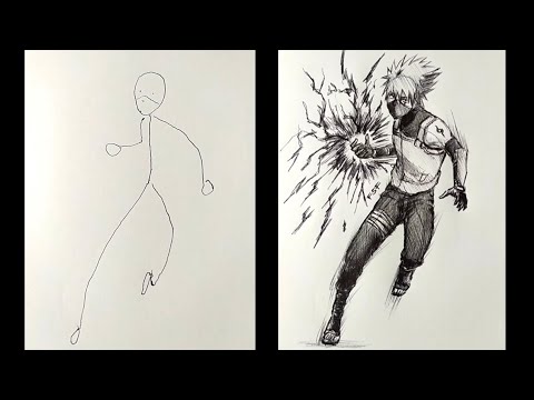 How to Draw Kakashi StickMan drawing | easy drawing