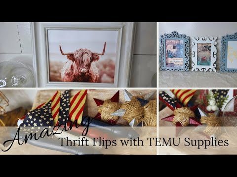 🌸THRIFT FLIP~ THIRD THURSDAY THRIFT FLIPS ~ Flipping with TEMU Craft Supplies ~ Trash to Treasure