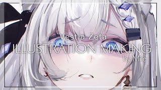 【イラストメイキング】Vestia Zeta -ILLUSTRATION MAKING by Mile