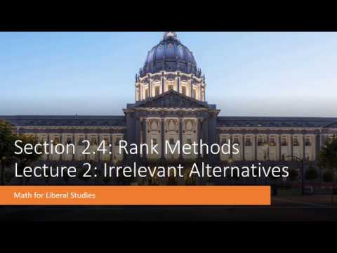 Math for Liberal Studies - Lecture 2.4.2 Irrelevant Alternatives