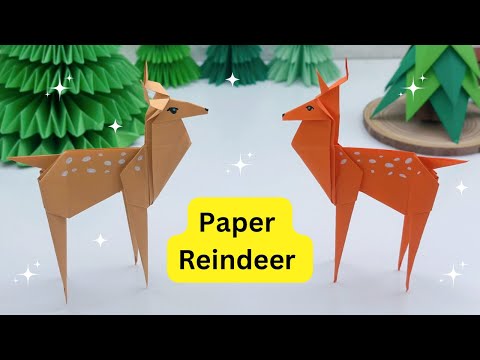 DIY PAPER Christmas Reindeer / Paper Craft / Easy Origami  Reindeer #christmas