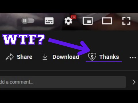 What is the Thanks button for on YouTube videos?