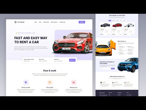 Build A Responsive Car Rental Website Using HTML CSS & JavaScript | With Source Code