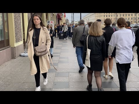 Russian , Walking Saint Petersburg  ( 4K 60fps ) | Невский проспект Санкт-Петербург 🇷🇺