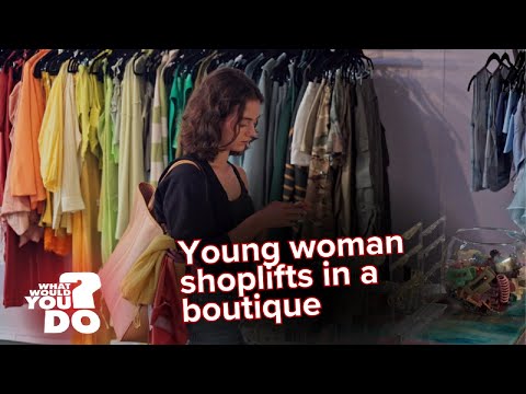 Brazen shoplifter at a boutique store