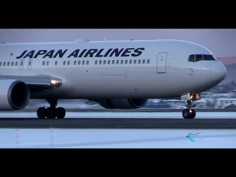 【旭川空港 飛行機動画】 Japan Airlines(JAL) Boeing767-300ER JA656J