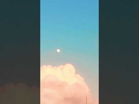 【5K】The moon & Pink cumulonimbus clouds