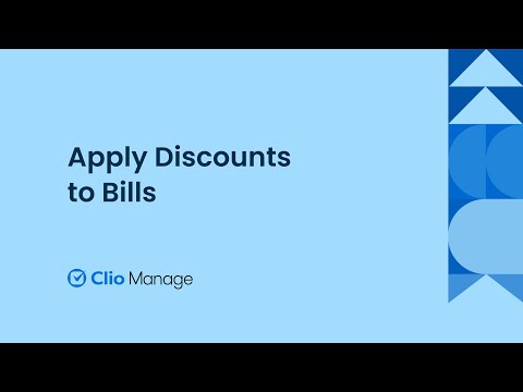 Apply Discounts to Bills in Clio Manage