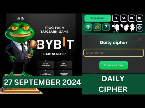 Frog 🐸 Farm Daily Cipher 27 September 2024 | Crypto Airdrop