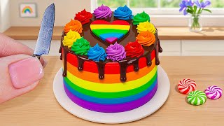 Mini Rainbow Cake Recipe With Chocolate | Stunning Rainbow Cake Decoration Ideas